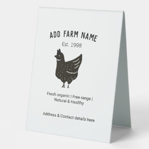Plaque De Table OEufs de poulet fermier ajouter nom année adresse