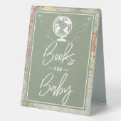 Plaque De Table "Oh Les Endroits..." Livres baby showers Pour Bébé (Recto)