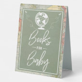 Plaque De Table "Oh Les Endroits..." Livres baby showers Pour Bébé (Verso)
