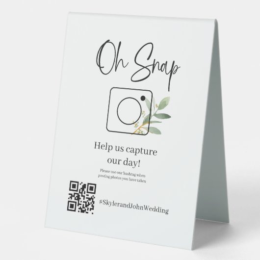 Plaque De Table Oh Snap Table Top Sign (Recto)