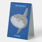 Plaque De Table Oiseau de mer mola mola mignonne caricature (Verso)