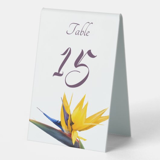 Plaque De Table Oiseau du Paradis Mariage Nombre double face (Verso)