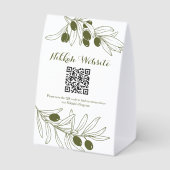 Plaque De Table Olive Green Branches QR code Program (Verso)
