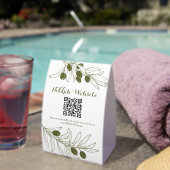 Plaque De Table Olive Green Branches QR code Program (InVersositu (sur table))