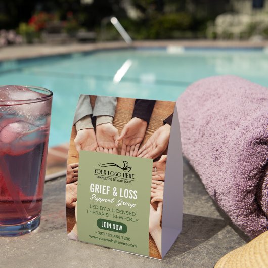 Plaque De Table Olive Green Therapy Counseling Your Logo Here (InVersositu (sur table))