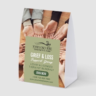 Plaque De Table Olive Green Therapy Counseling Your Logo Here