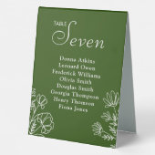 Plaque De Table Olive vert simple numéro de tente (Verso)