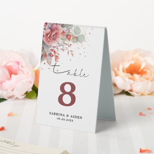 Plaque De Table Ombre rose Foncé Mariage bleu Duisy (In SItu (Mariage))