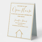 Plaque De Table Open House Real Estate Company Custom Chic Gold (Recto)
