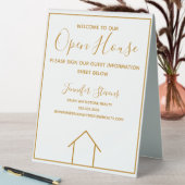 Plaque De Table Open House Real Estate Company Custom Chic Gold (En SItu (Tableau))