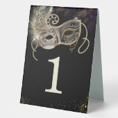Plaque De Table   Or Noir  Soirée Masquée Violette (Recto)