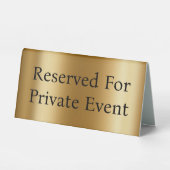 Plaque De Table Or Réservé Simulée Pour Événement Privé (Recto)