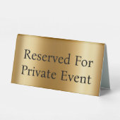 Plaque De Table Or Réservé Simulée Pour Événement Privé (Verso)