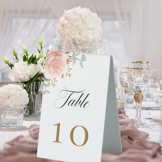 Plaque De Table Or rose eucalyptus verdure florale