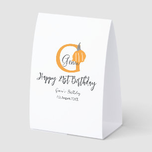 Plaque De Table Orange citrouille automne anniversaire 21e chute d