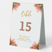 Plaque De Table Orange Oleander Mariage Numéro de table (Verso)