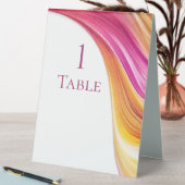 Plaque De Table Orange rose Mariage moderne Jaune- (En SItu (Tableau))