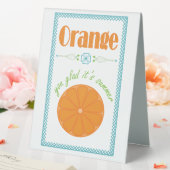 Plaque De Table Orange You Glad C'est l'été avec la frontière bleu (In SItu (Mariage))