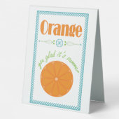 Plaque De Table Orange You Glad C'est l'été avec la frontière bleu (Verso)