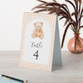 Plaque De Table Ours en peluche citrouille orange numéro de table  (En SItu (Tableau))