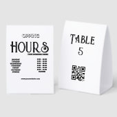 Plaque De Table Ouverture d'entreprise avec logo noir minimal mode (Recto/verso)