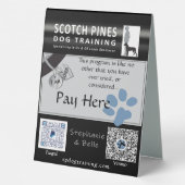 Plaque De Table Paie de formation de chien SP ici Table Top Sign (Verso)