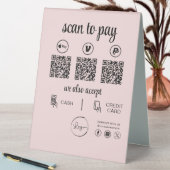Plaque De Table Paiement de code QR - Logo d'entreprise de numéris (En SItu (Tableau))