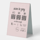Plaque De Table Paiement de code QR - Logo d'entreprise de numéris (Verso)
