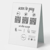 Plaque De Table Paiement de code QR - Logo d'entreprise de numéris (Recto)
