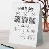 Plaque De Table Paiement de code QR - Logo d'entreprise de numéris (En SItu (Tableau))