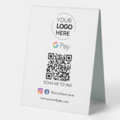Plaque De Table Paiement du code QR de Google Pay | Analyser pour  (Recto)