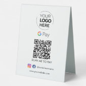 Plaque De Table Paiement du code QR de Google Pay | Analyser pour  (Verso)