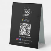 Plaque De Table Paiement du code QR de Google Pay | Numériser pour (Verso)