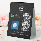 Plaque De Table Paiement du code QR Paypal G | Numériser pour paye (In SItu (Mariage))