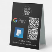 Plaque De Table Paiement du code QR Paypal G | Numériser pour paye (Verso)