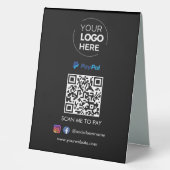 Plaque De Table Paiement du code QR Paypal | Numériser pour payer (Recto)