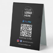 Plaque De Table Paiement du code QR Paypal | Numériser pour payer (Verso)
