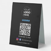 Plaque De Table Paiement du code QR Venmo | Numériser pour payer n (Verso)