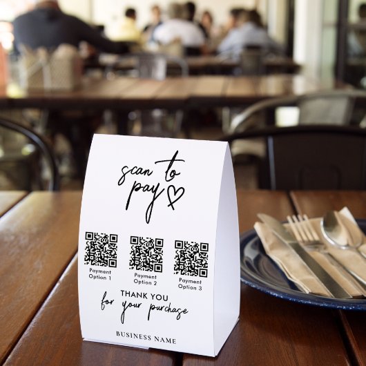 Plaque De Table Paiement par code QR de numérisation moderne (Insitu (restaurant))