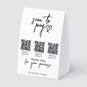Plaque De Table Paiement par code QR de numérisation moderne (Verso)