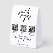 Plaque De Table Paiement par code QR de numérisation moderne (Recto)