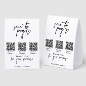 Plaque De Table Paiement par code QR de numérisation moderne (Recto/verso)