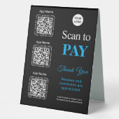 Plaque De Table Paiement par code QR - Logo de l'entreprise pour p (Recto)