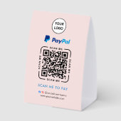 Plaque De Table Paiement par code QR Paypal | Scanner pour payer l (Verso)