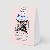 Plaque De Table Paiement par code QR Paypal | Scanner pour payer l (Recto)