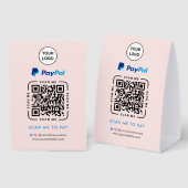 Plaque De Table Paiement par code QR Paypal | Scanner pour payer l (Recto/verso)