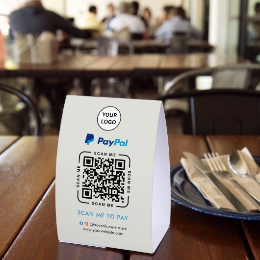 Plaque De Table Paiement par code QR Paypal | Scannez pour payer l (Insitu (restaurant))