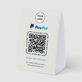 Plaque De Table Paiement par code QR Paypal | Scannez pour payer l (Verso)
