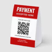 Plaque De Table Paiement par code QR Red e-Wallet Scan to Pay (Verso)