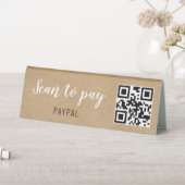 Plaque De Table Paiement par code QR Rustic Kraft pour entreprise (En SItu (Tableau))